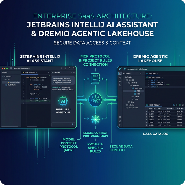 JetBrains IntelliJ AI Assistant connecting to Dremio Agentic Lakehouse via MCP