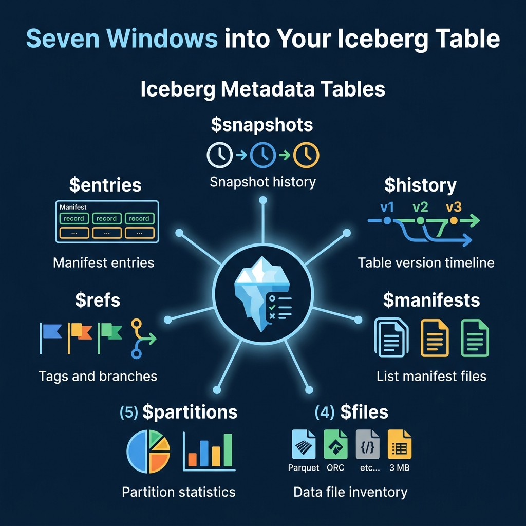 The seven Iceberg metadata tables and what each reveals about your table