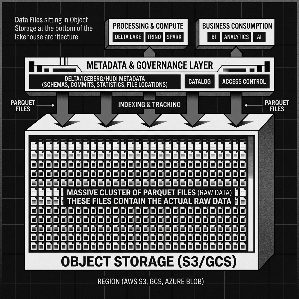 Data Files sitting in Object Storage