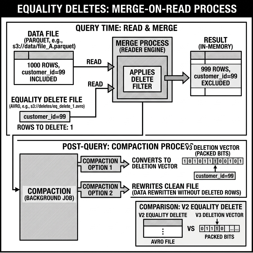 Equality Deletes Merge