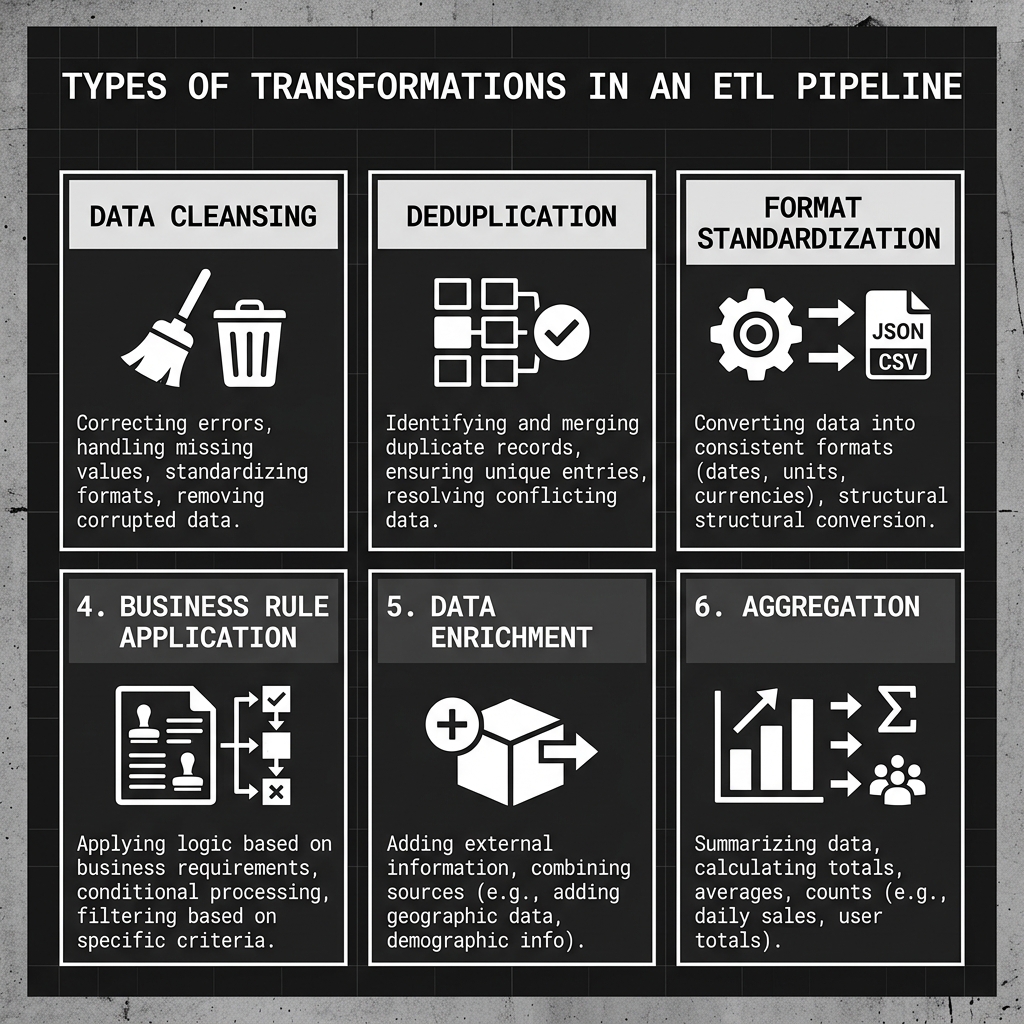 Types of Transformations in an ETL Pipeline