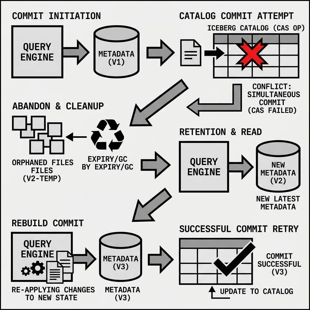 Iceberg Commit Failure and Retry Process