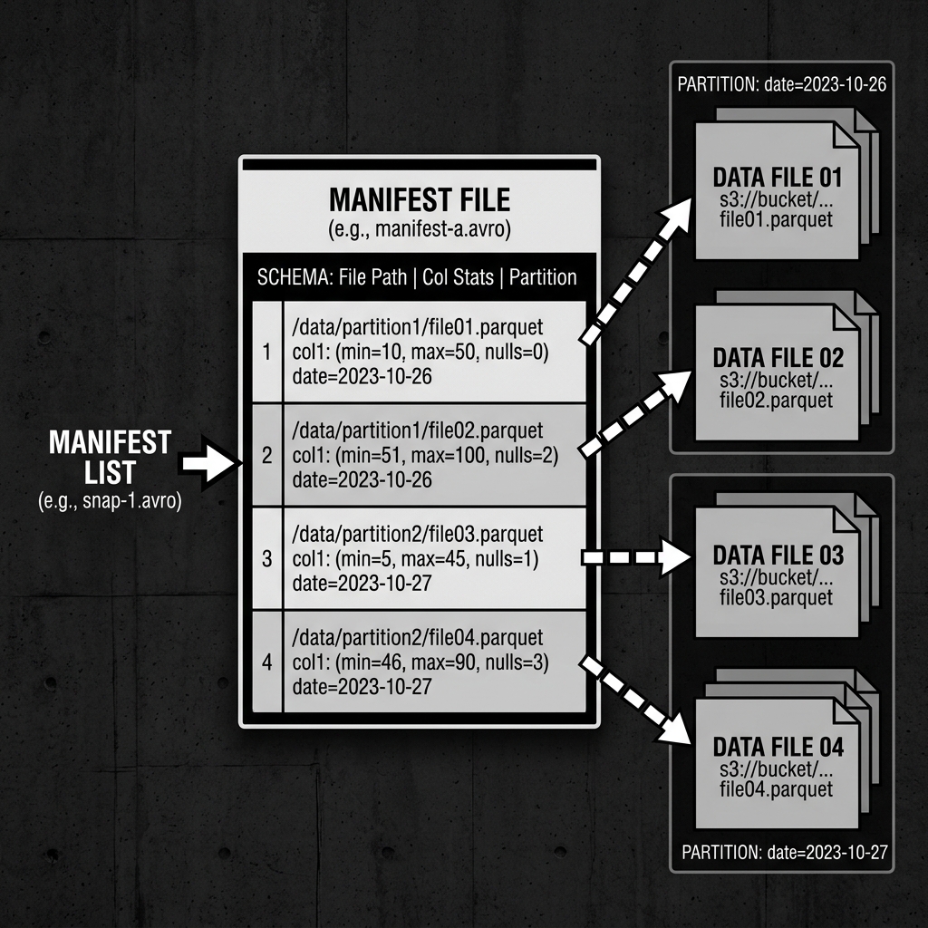 Manifest File Structure pointing to Data Files