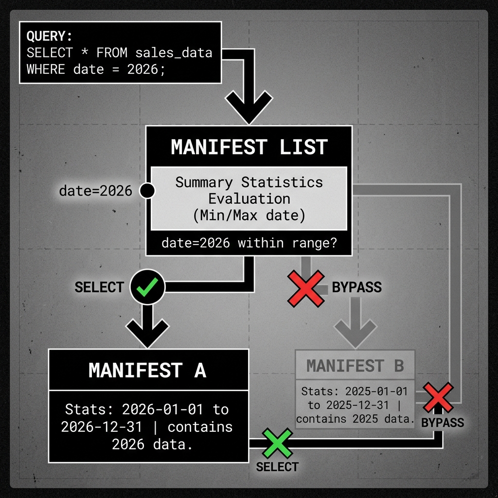 Query Pruning utilizing Manifest List Statistics