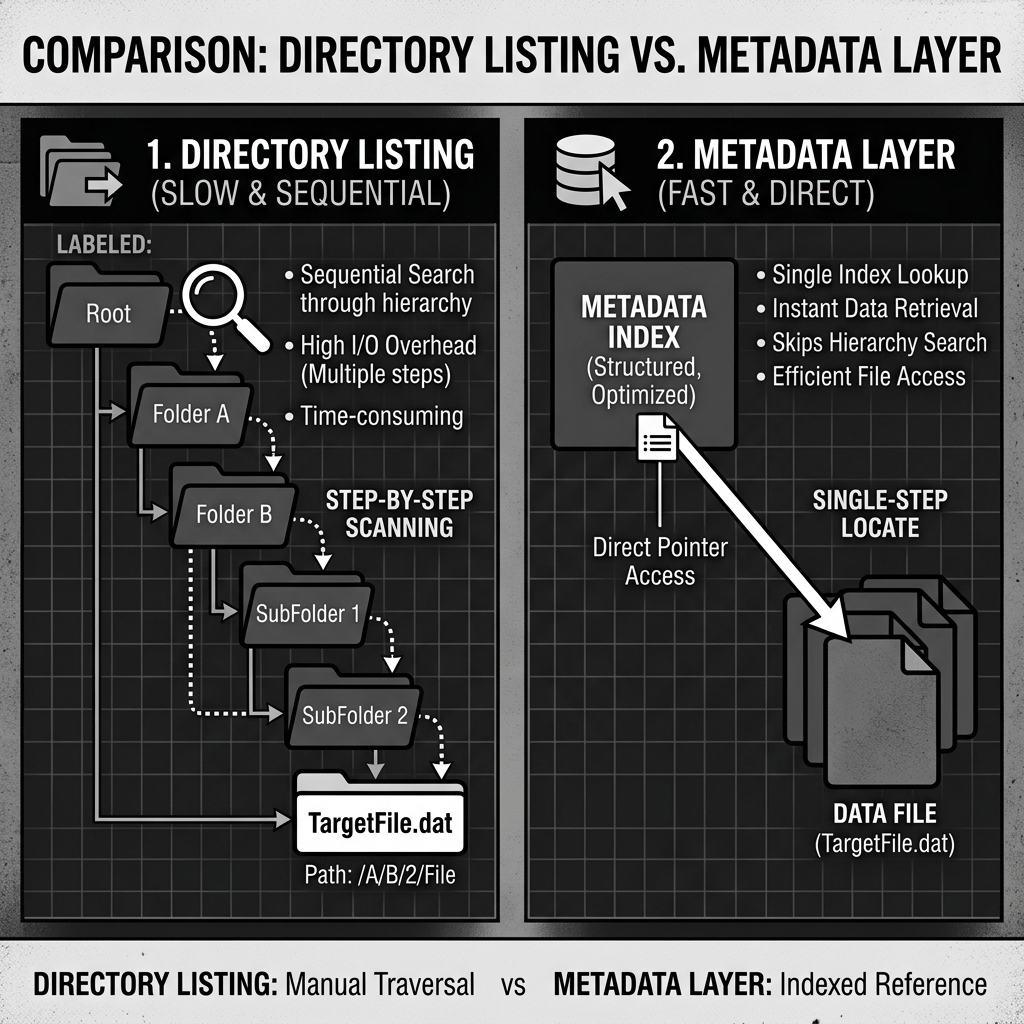 Directory Listing vs Metadata Layer