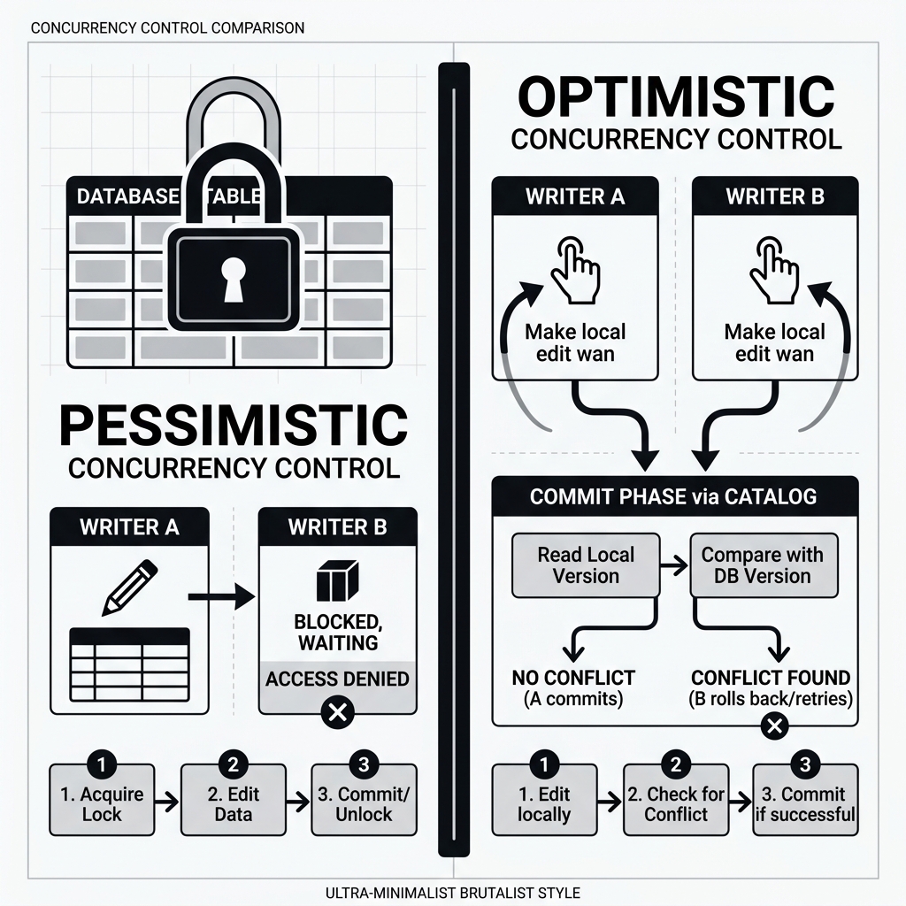 Comparison of Pessimistic Locking vs Optimistic Concurrency