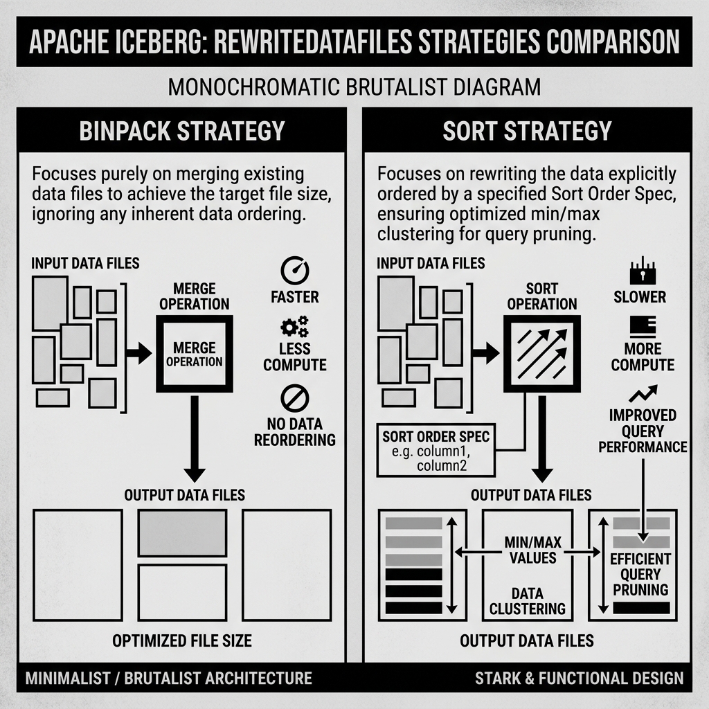 Comparison between the fast Binpack strategy and the query-optimizing Sort strategy