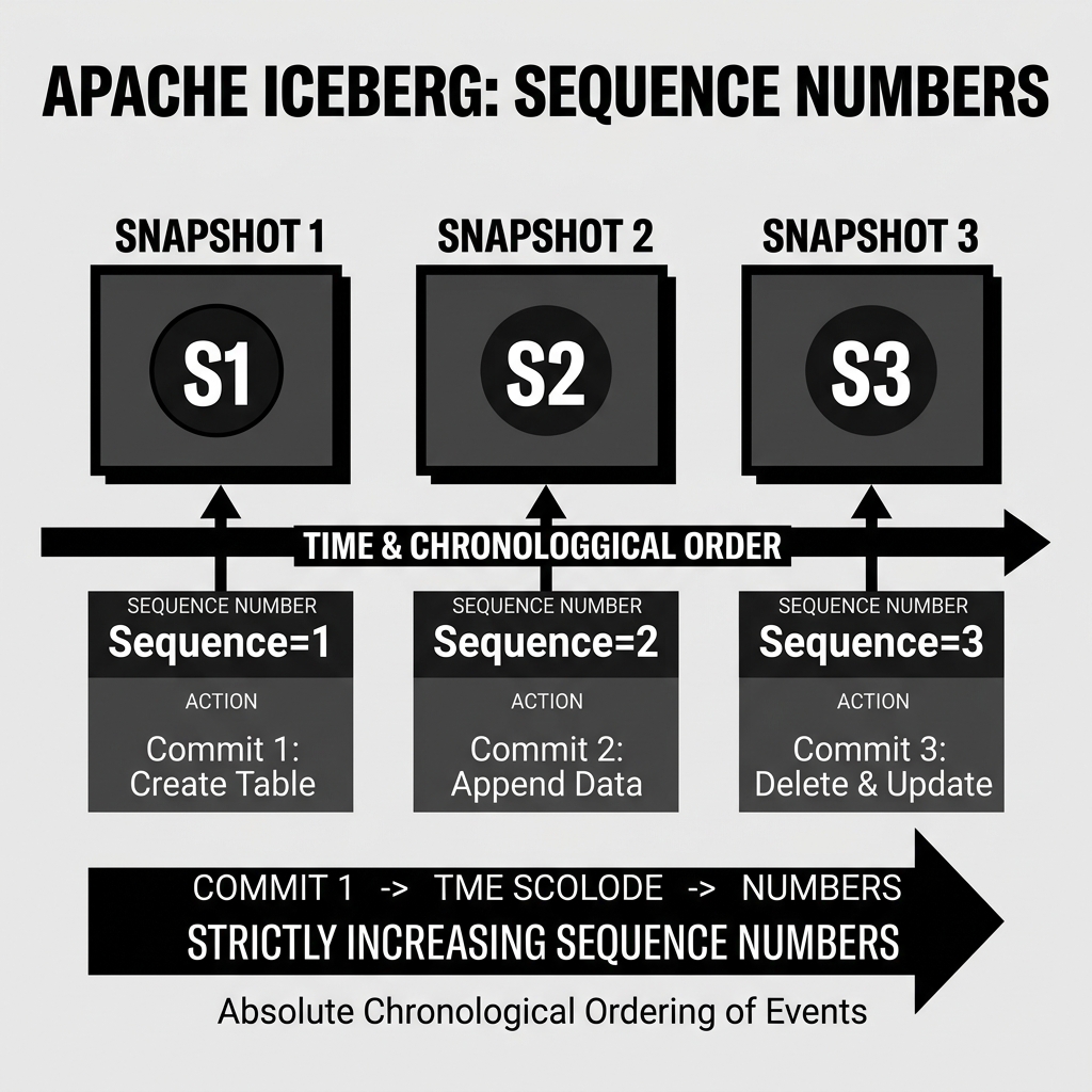 Sequence Numbers providing absolute chronological order across Snapshots