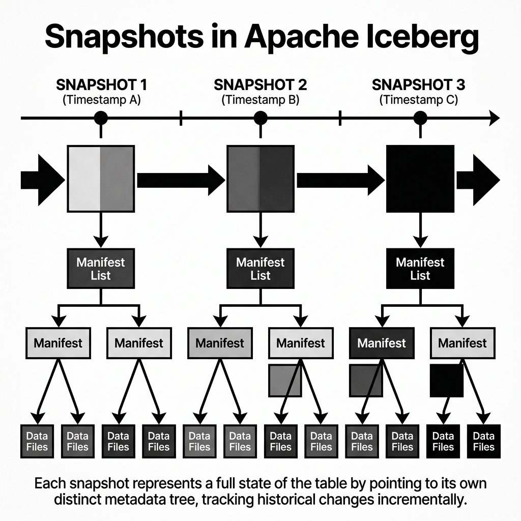 Snapshots tracking historical states incrementally