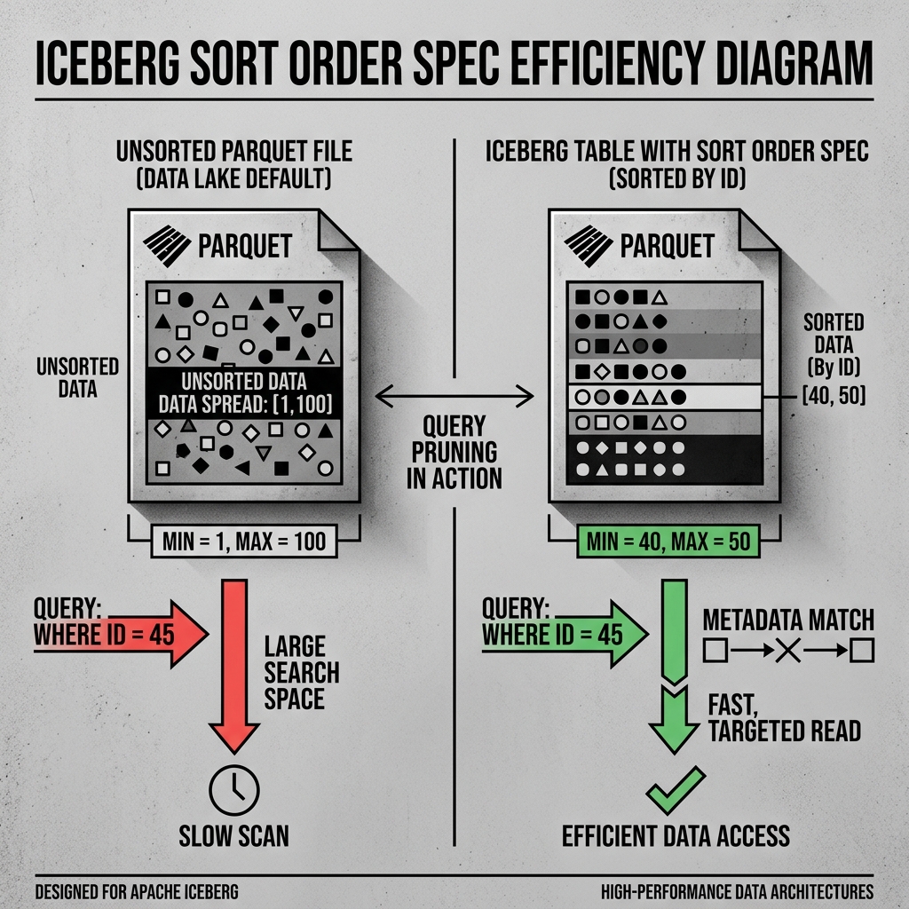 Sort Order tightening min/max bounds for efficient query pruning