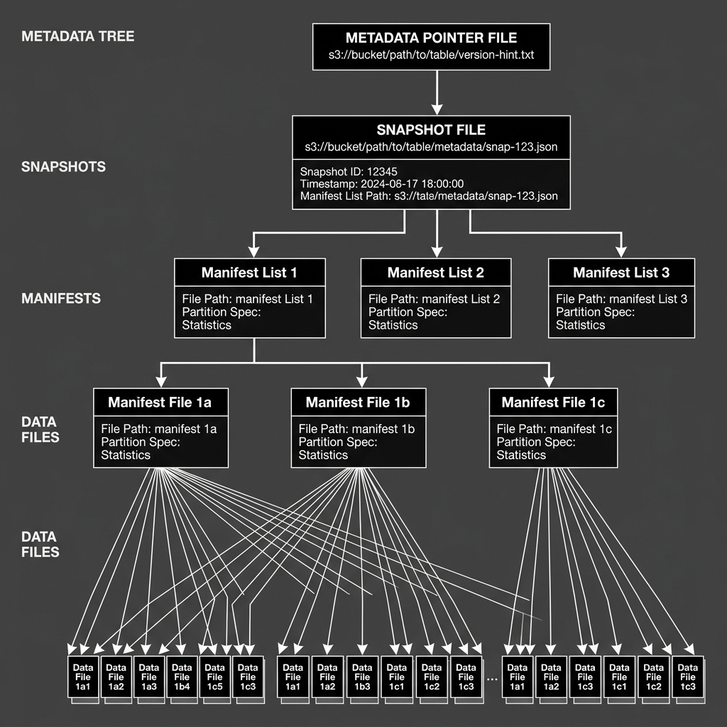 Table Format Metadata Tree Architecture
