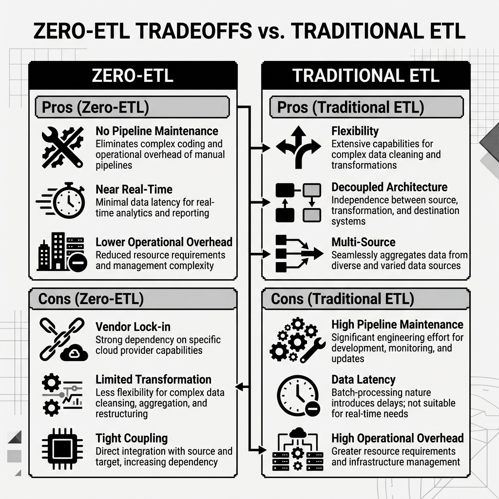Zero-ETL vs Traditional ETL Tradeoffs